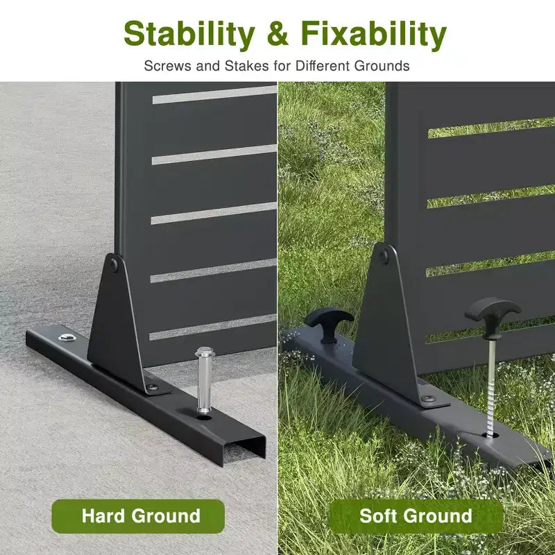 Panneau d'intimité extérieur en métal autoportant 72H x 47W Panneaux décoratifs pour patio