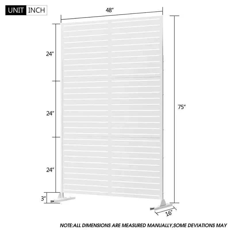 Panneau d'intimité extérieur en métal autoportant 72H x 47W Panneaux décoratifs pour patio