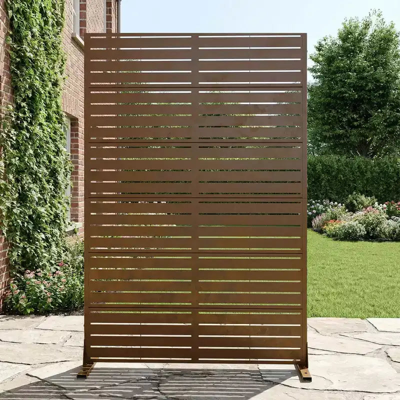 Panneau d'intimité extérieur en métal autoportant 72H x 47W Panneaux décoratifs pour patio